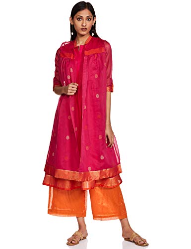 Book Cover W for Woman Women's Rayon Salwar Suit Set (19AUWS12903-212656_Pink_M (10))