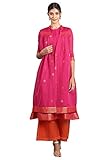 W for Woman Salwar Women's Rayon Costume Set, Pink, M (10)