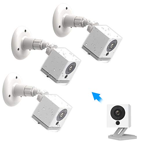 Wyze Cam Camera Wall Mount Bracket, Weather Proof 360° Protective Plastic Housing Cover Case and Adjustable Mount for Wyze Cam V2 V1 and Ismart Spot Camera Indoor Outdoor (Clear(3 Pack))