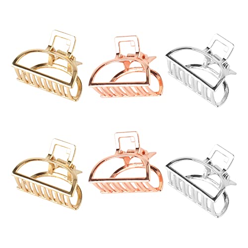 Book Cover VinBee Small Hair Clips Metal Hair Claw Clips For Women Thick Hairs and Thin Hairs-6 PACK (Silver + Gold + Rose Gold)