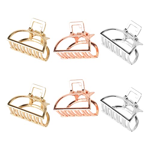 VinBee Small Hair Clips Metal Hair Claw Clips For Women Thick Hairs and Thin Hairs-6 PACK (Silver + Gold + Rose Gold)