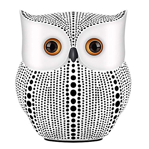 NJCHARMS Owl Statue Decor, Small Crafted Buho Figurines for Home Decor Accents, Living Room Bedroom Office Decoration, Buhos Bookself TV Stand Decor - White