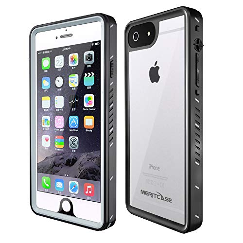 Meritcase Waterproof Case for iPhone 6 Plus/6s Plus - Built in Screen Protector - Black