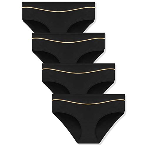 QOVOQ Womens Cotton Underwear, Soft Breathable Comfortable Stretch Brief Panties for Women