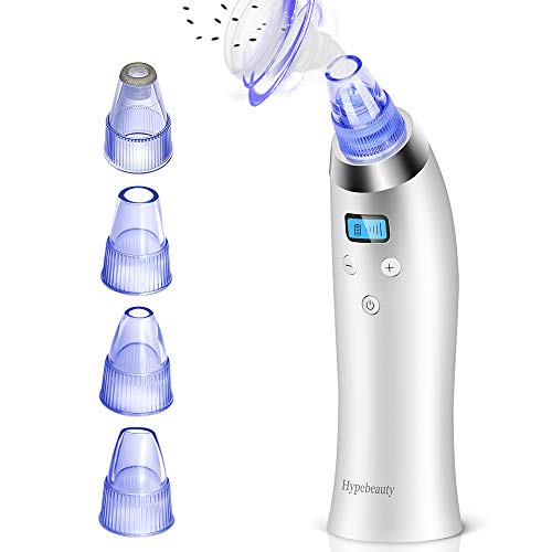 Blackhead Remover Vacuum, Pore Cleanser Electric Facial Blackhead Vacuum Blackhead Removal Tool 4 Removable Probes 5 Adjustable Suction Force for All Skin Treatment LED Display USB Rechargeable