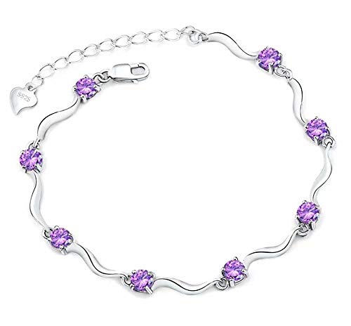 Women Silver Plated Bracelet Elegant Crystal Bracelet Adjustable Wave Chain Bangle