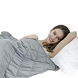 WarmHug Weighed Blanket for Adult 15 lbs, 48 x 72 Inches Heavy Blanket with 100% Cotton and Cool Glass Beads for Good Sleep, Fit Twin or Full Size Bed, 3.0