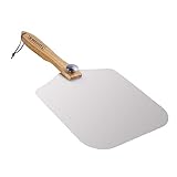TDHDIKE Premium Aluminum Pizza Peel With Foldable Oaken Handle, 12” x 14”, Convenient To Store, Good Helper For Baking, Homemade Pizza And Bread
