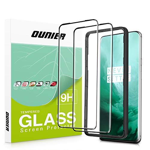 OUNIER OnePlus 7 Pro Screen Protector 2-Pack [Easy Install Tray] [9H Hardness] [Full Coverage] Protective Film HD Clear Tempered Glass Screen Protector for OnePlus 7 Pro Smartphone