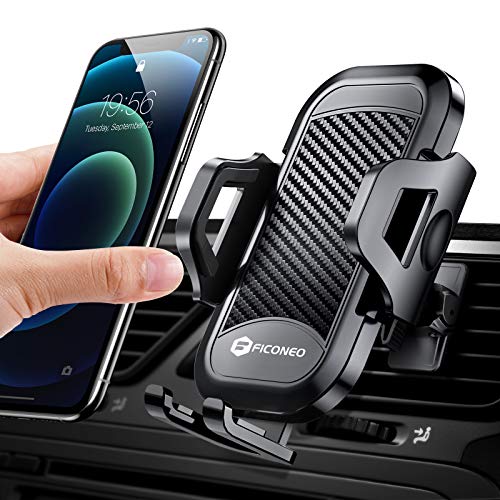 FICONEO Universal Car Phone Mount, Hands-Free Cell Phone Holder for Car Air Vent Compatible iPhone 12/12 Pro/12Mini/12 Pro Max/SE 2/11 Pro Max/X/XS/XS Max/XR/8 plus, Galaxy Note 20/S20/S10+/S9 Plus