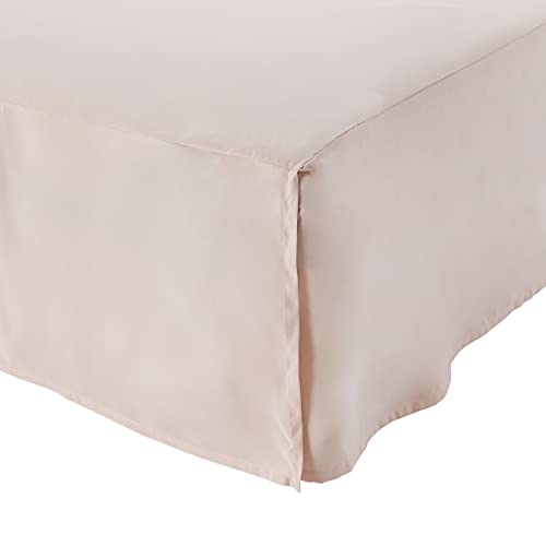 AmazonBasics Pleated Bed Skirt - Twin, Blush Pink