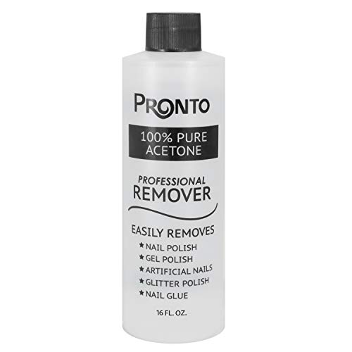 Pronto 100% Pure Acetone - Quick, Professional Nail Polish Remover - For Natural, Gel, Acrylic, Sculptured Nails (16 Ounces)