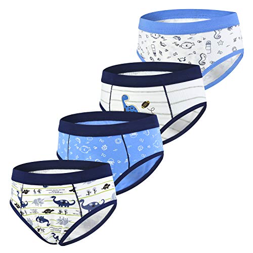 slaixiu Cotton Little Boys Briefs Cartoon Dinosaur Truck Kids Underwear - - 4-5 Years