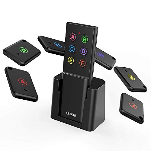 Key Finder, AOJI Mini Item Tracker Wireless RF Locator, 80dB Sound Beep, 100ft Work Range, Red Indicator, 2 Extra Batteries