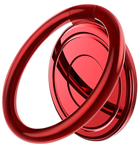 RANVOO Phone Ring Holder, Cell Phone Finger Kickstand, Adjustable and Rotatable Stand Compatible with All Smartphone for iPhone SE/ 11 Pro Max/11 Pro/11/7/8/7 Plus/8Plus/Xs/XR/Note 10 S10 LG, Red