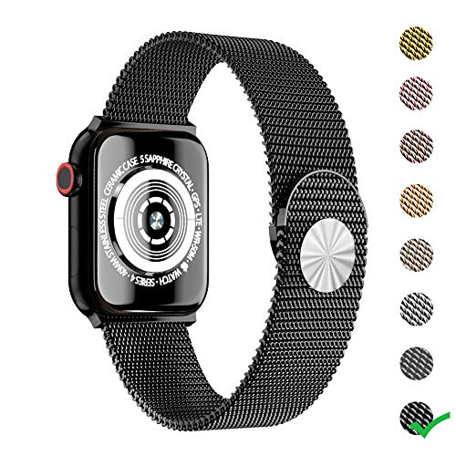 Book Cover Cocos Compatible with Apple Watch Band 38mm 40mm 42mm 44mm,Stainless Steel Mesh Loop Replacement Parts for iWatch Band Series 4 3 2 1
