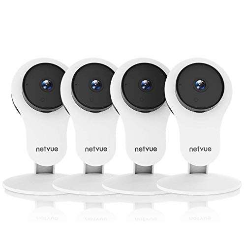 NETVUE Security Camera - 1080P Indoor Camera, Smart Wireless Camera with Motion Detection & AI Human Detection, Cloud Storage, 2-Way Audio, Night Vision, Indoor Pet Camera Alexa Compatible (4 Pack)