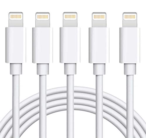 iPhone Charger Cable 5 Pack 6FT USB Fast Charging Syncing Cord Cables Compatible iPhone 11/XS/Max/XR/X/8/8Plus/7/7P/6S/iPad/IOS White sharllen