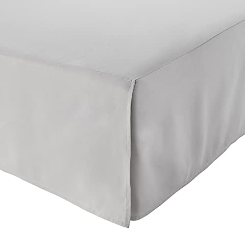 Book Cover Amazon Basics Pleated Bed Skirt - King, Light Grey