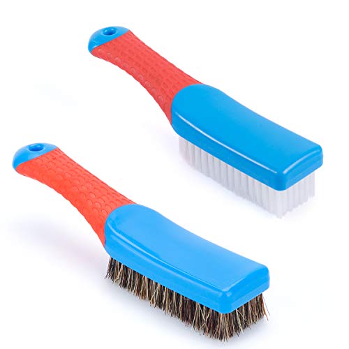 Cleaning Brush, Tile Brush | Bristle brushes | Carpet Cleaning Brush | Scrub Brush Comfort Grip & Flexible Stiff Bristles Heavy Duty for Bathroom Shower Sink Carpet Floor brush - Pack of 2(blue)