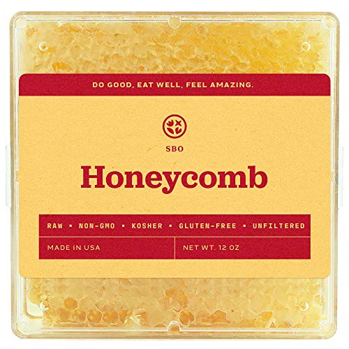 Sun Bay Organics All Natural Raw Honeycomb - 12 oz California Sage Unfiltered Kosher Honey Comb in Gift Box - 1 pack