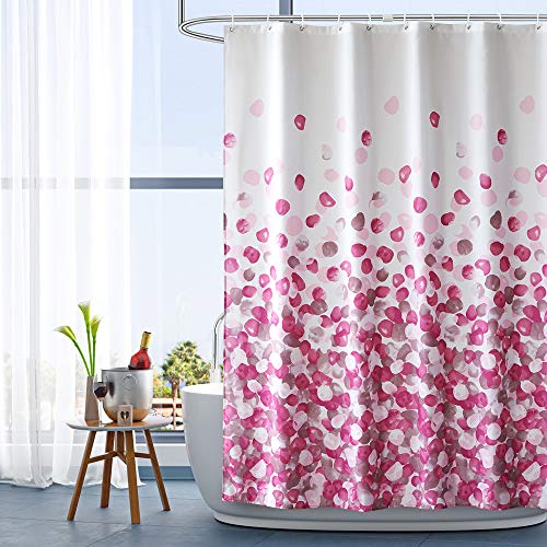 Book Cover ARICHOMY Pink Shower Curtain Set Fabric Shower Curtain for Women Bathroom