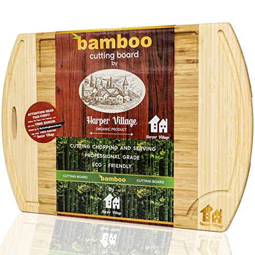 Book Cover Premium Organic Bamboo Cutting Board