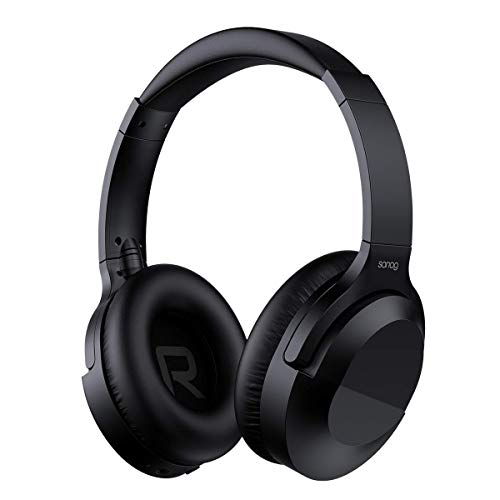 Book Cover Active Noise Cancelling Headphones,SANAG Bluetooth Wireless Headset Over Ear,Bluetooth 5.0 Hi-Fi Stereo Earphones with Microphone,Soft Memory-Protein Earmuffs 30H Playtime for Travel/Work