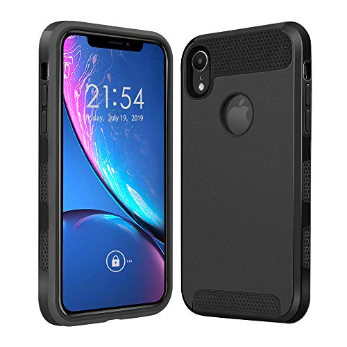 Vsonker for iPhone XR Case, Compatible for Apple iPhone XR Cover 6.1 inch, Double Layer Omnibearing Protection Design Slim Fit Soft TPU Hard Back Cover Anti Scratch Anti Drop Protective Case