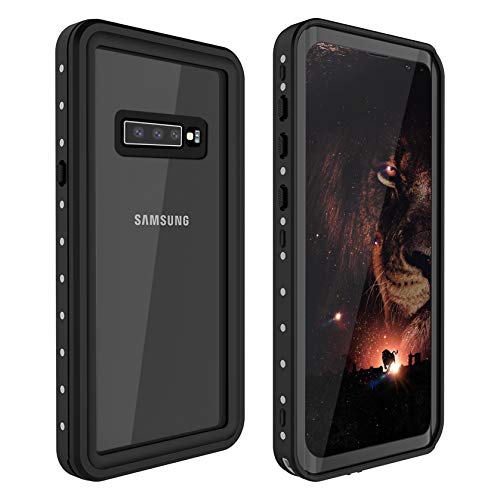 ASON Galaxy S10 Plus Waterproof Case, Waterproof Shockproof Dustproof Dirtproof Full Body Case Built in Screen Protector with Touch ID for Samsung Galaxy S10 Plus (Black)