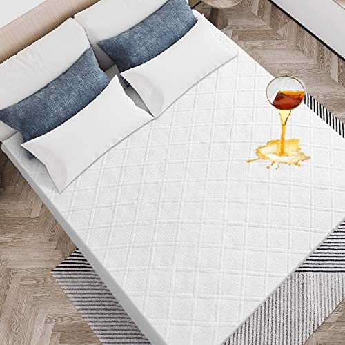 Ladysoft Twin Size Bamboo Mattress Protector 100% Waterproof Mattress Pad Cover,3D Air Fabric,Breathable Smooth Soft Cover,Vinyl Free