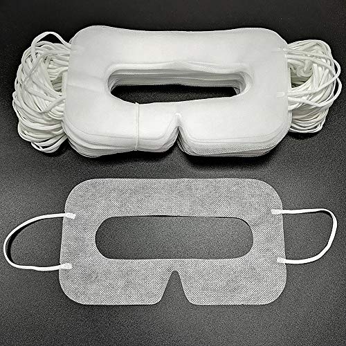 Universal Disposable VR Mask Cover 50/100 PCS Face Cover Mask for VR, VR Sanitary Mask, VR Cover, VR Eye Cover Mask, White (50 Pieces)