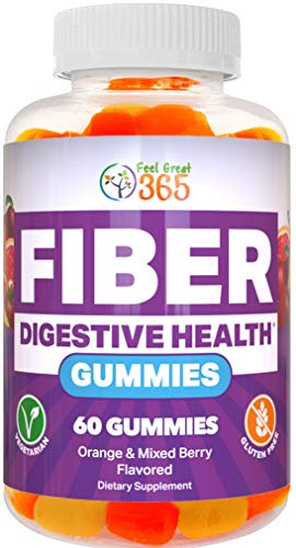 Prebiotic Fiber Gummies by Feel Great 365 (60 Gummies) | Helps Improve Digestive Health, Restore Natural Gut Flora, and Support Overall Health & Immunity* | Vegetarian & Vegan Friendly Chew