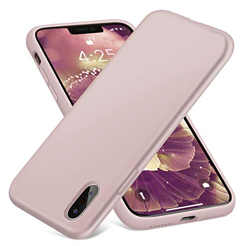 AOWIN Silicone Case for iPhone X iPhone Xs Case, Thicken Liquid Silicone Shockproof Protective Case Cover for Apple X/Xs 5.8 Inches (Pink)