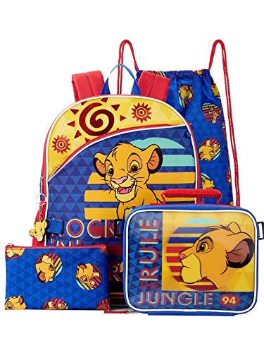 Book Cover Fastforward Kids School Backpack Lion King 5 Pc Set with Lunch Bag