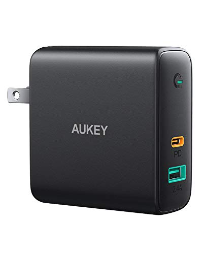 AUKEY Focus 60W PD Charger,USB C Wall Charger with Dynamic Detect & PD 3.0 [GaN Tech] Fast USB C Charger for MacBook Pro 13", iPad Pro, iPhone 11 Pro Max, iPhone SE,Google Pixel 5, Airpods Pro