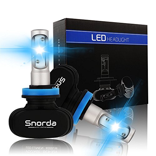 Snorda H11 LED Headlight Bulb, 8000 Lumens ultra-bright H8/H9 headlight bulb Conversion Kit with CSP Chips to replace High Beam, Low Beam and Fog Bulb (white 6500K)-2 packs