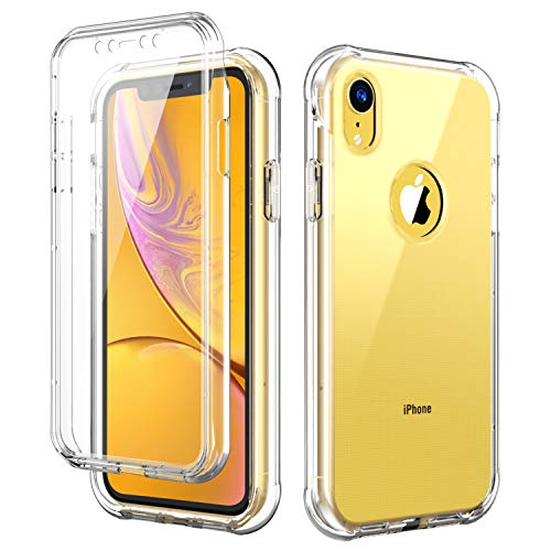 Book Cover SKYLMW iPhone XR Case,Slim Fit Shockproof Protection Hard Plastic & Soft TPU Sturdy Armor High Impact Resistant Cover Case for iPhone XR 6.1 inch 2018,Clear