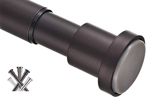 BRIOFOX Tension Curtain Rod 43-73 Inches, Rust-Resistance Shower Curtain Rod for Windows or Doorways, Bronze
