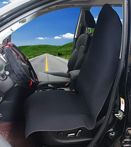 ALLVEK Universal Dog Seat Cover for Cars - Neoprene Pet Seat Cover for Cars SUV Trucks Waterproof Car Seat Protector for Ford Chevy Jeep Toyota Honda Ram (Black)