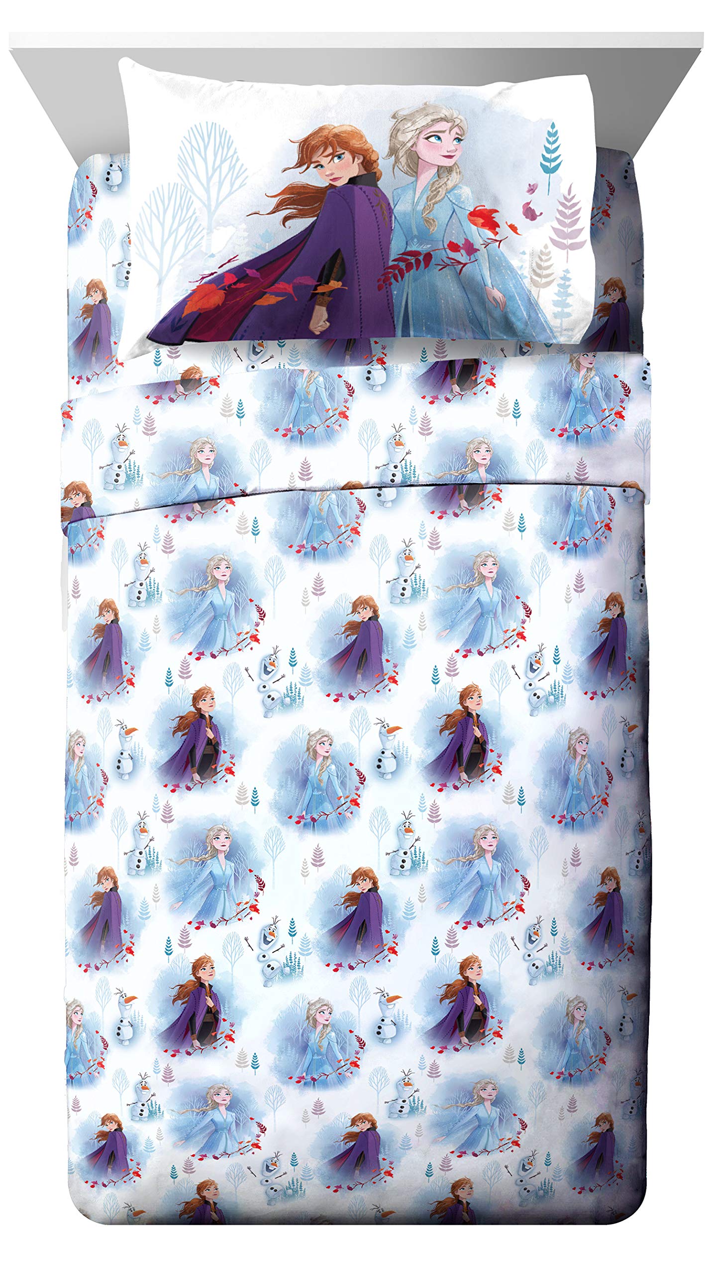 Book Cover Jay Franco Disney Forest 4 Piece Full Sheet Set, Frozen 2 Spirit