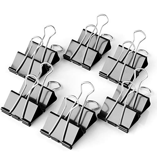 Book Cover 40 Pcs Medium Binder Clips 1.25 Inch Width, Paper Clips Medium Size for Office