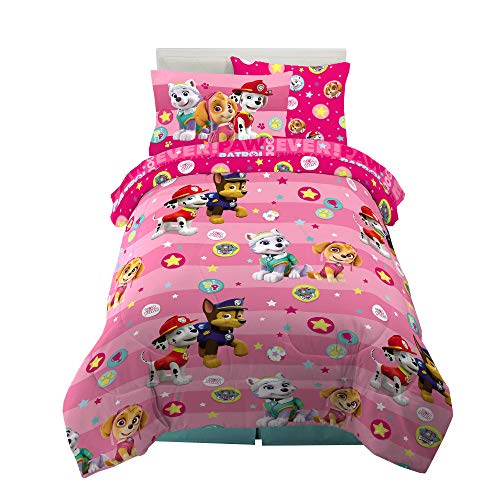 Book Cover Franco Kids Bedding Super Soft Comforter and Sheet Set with Sham, 5 Piece Twin Size, Paw Patrol Girls