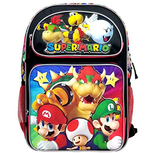 Book Cover Super Mario Bros Super Bowser Large Backpack #NN43718