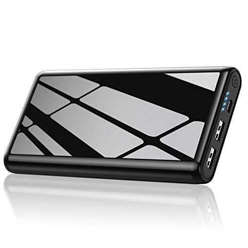 Portable Charger Power Bank【25800mAh Newest Version】 Feob Ultra-High Capacity Portable Phone Charger with 4 LED Lights, Dual Output External Battery Pack for Smart Phone,Tablet and More-Black