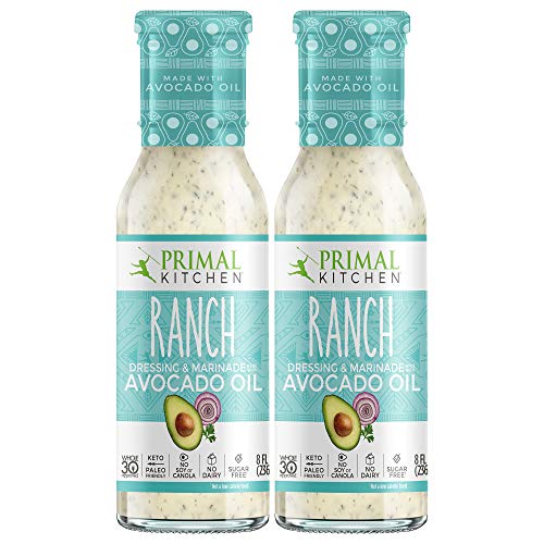 Book Cover Primal Kitchen Avocado Oil Ranch Dressing & Marinade, Whole 30 Approved, Two Pack (8 oz)
