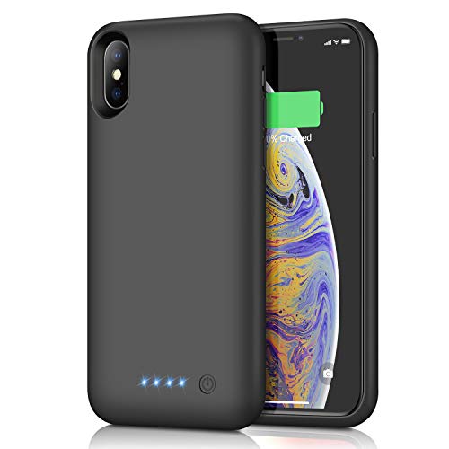 Xooparc Battery case for iPhone X/XS, [6500mah] Upgraded Charging Case Protective Portable Charger Case Rechargeable Extended Battery Pack for Apple iPhone X/XS(5.8') Backup Power Bank Cover (Black)