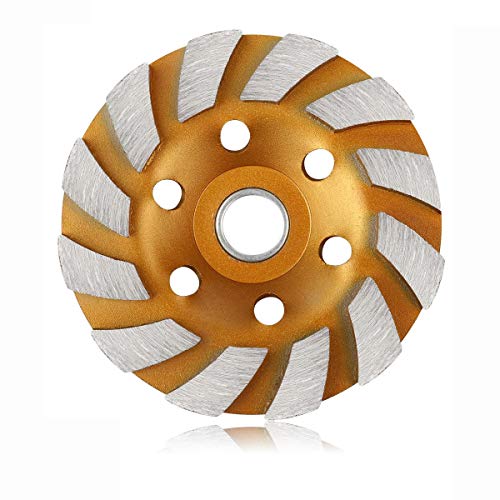 Shyshining 4" Diamond Cup Grinding Wheel, 12-Segment Heavy Duty Turbo Row Concrete Grinding Wheel Disc for Angle Grinder, for Granite, Stone, Marble, Masonry, Concrete