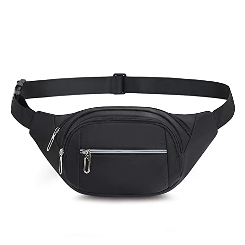 DAITET Fanny Pack for Men, Women, Kids,Outdoors, Workout Waist Bag Adjustable Belt, Waterproof Travel Bag, Running Bag fit for iPhone Samsung (Black)