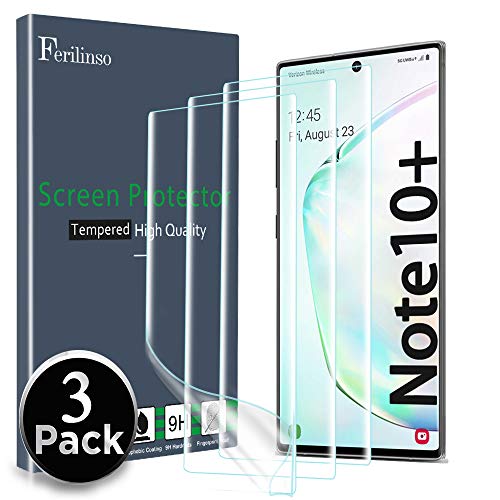 Ferilinso [3 Pack] Screen Protector for Samsung Galaxy Note 10 Plus Screen Protector, High Sensitive Full Coverage Case Friendly PET Flexible TPU Film